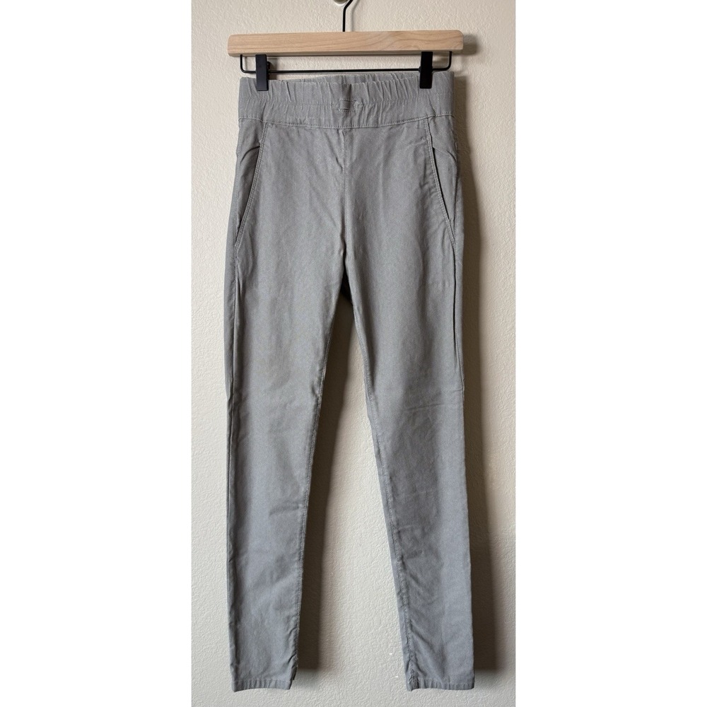 Bevy Flog Pull On Gray Shely Herringbone Gray Pebble Stretch Waist Pants Size 24